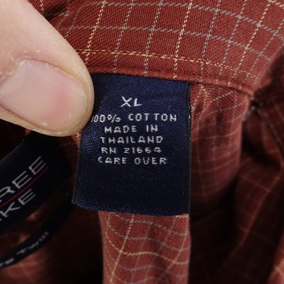 ROUNDTREE & YORKE 40s TWILL CHECK LONG SLEEVE BUTTON DOWN SHIRT MENS SIZE XL - Picture 7 of 7